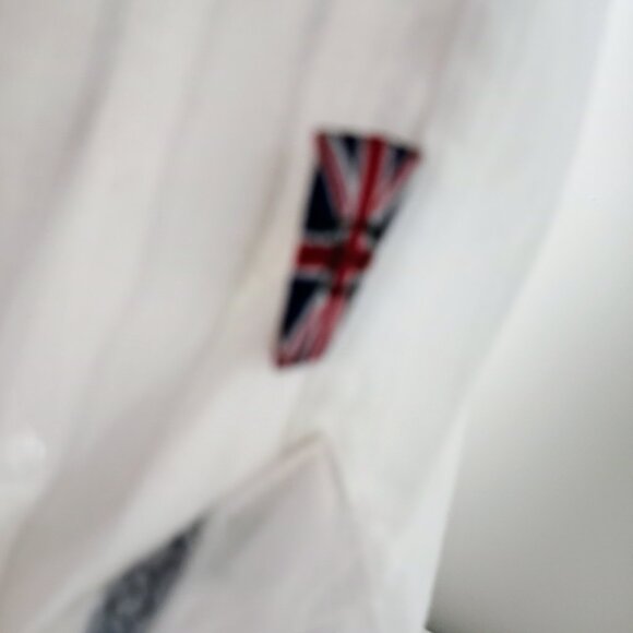 ENGLISH LAUNDRY LUXURY SHORT SLEEVE MEN'S SHIRT EMBROIDERED CREAM SIZE XL - Picture 7 of 8